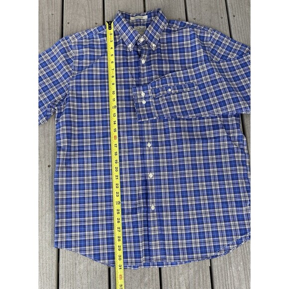 L.L. Bean Wrinkle Free Plaid Button Down Shirt Blue Traditional Fit Men’s L Easy - Picture 8 of 12